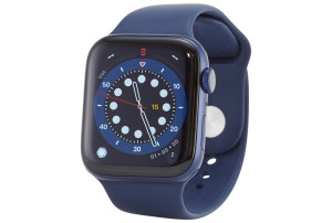 Apple Watch Series 6 (GPS) 44-mm kast van blauw aluminium, donkermarineblauw sportblandje