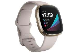 Fitbit Sense - Lunar White / Soft Gold Stainless Steel