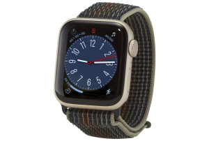 Apple Watch SE (2e generatie) (GPS) 40-mm kast van sterrenlicht aluminium, middernacht geweven sportbandje