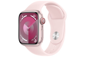 Apple Watch Series 9 (GPS + Cellular) 41-mm met aluminium kast en sportbandje (M/L) - Roze / Lichtroze