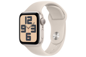 Apple Watch SE (2e generatie) (GPS) 40-mm met aluminium kast en sportbandje (S/M) - Sterrenlicht / Sterrenlicht