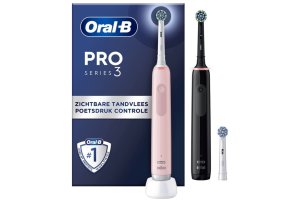 Oral-B Pro 3 3900N CrossAction x3 (2 houders, zwart & roze, extra opzetborstel)