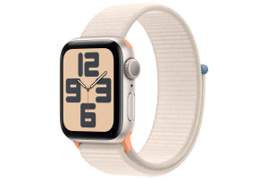 Apple Watch SE (2e generatie) (GPS) 40-mm met aluminium kast en geweven sportbandje - Sterrenlicht / Sterrenlicht
