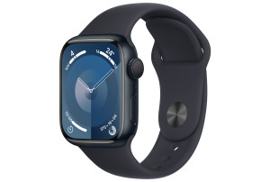 Apple Watch Series 9 (GPS) 41-mm met aluminium kast en sportbandje (S/M) - Middernacht / Middernacht