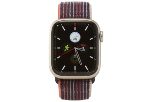 Apple - Watch Series 8 (GPS) 41-mm met aluminium kast en geweven sportbandje - Sterrenlicht / Vlierbes - 2
