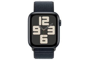 Apple - Watch SE (2e generatie) (GPS + Cellular) 44-mm met aluminium kast en geweven sportbandje - Middernacht / Middernacht - 1