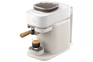 Philips Baristina - Melkwit / Essenhout Portafilter / Grijs lekrooster