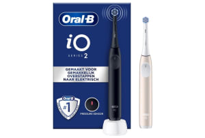 Oral-B iO 2 (2 houders, zwart & roze, gentle care opzetborstel)