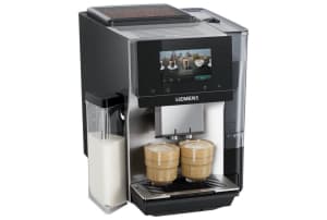 Siemens Espresso volautomaat EQ700 iAroma met melkbakje - RVS / Zwart met RVS kopjesverwarmer