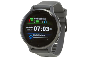 Garmin Venu 3S met siliconen polsband - Slate Gray / Pebble Gray