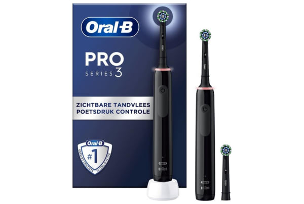 Oral-B - Pro 3 3900 CrossAction x3 (2 houders, zwart, extra opzetborstel) - 0