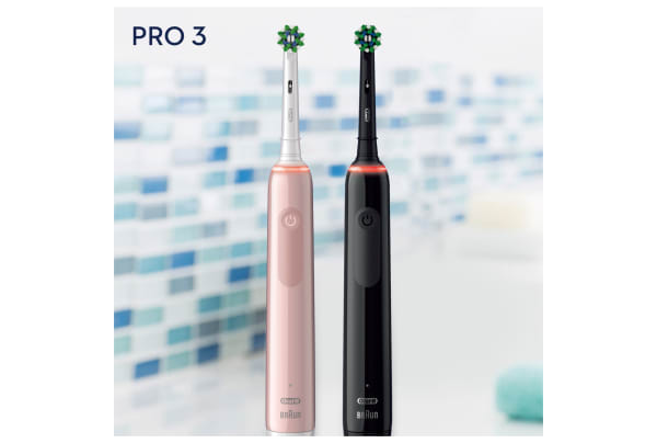 Oral-B - Pro 3 3900 CrossAction (2 houders, zwart & roze) - 4