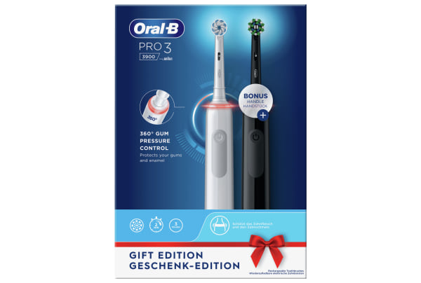 Oral-B - Pro 3 3900 CrossAction (2 houders, zwart & wit) - 1