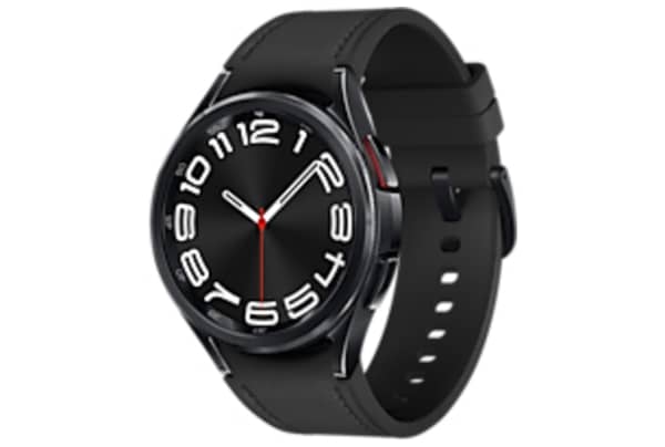 Samsung - Galaxy Watch6 Classic LTE 43mm met Hybrid Eco-Leather Band (S/M) - Black / Black - 0