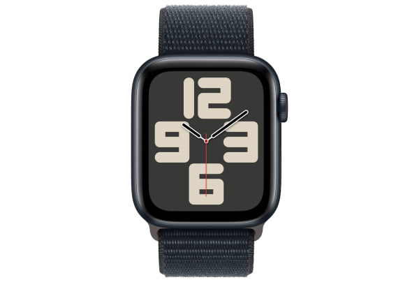 Apple - Watch SE (2e generatie) (GPS + Cellular) 44-mm met aluminium kast en geweven sportbandje - Middernacht / Middernacht - 1