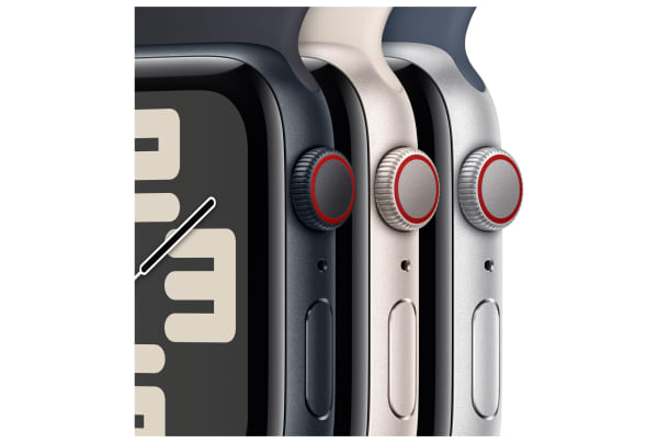 Apple - Watch SE (2e generatie) (GPS + Cellular) 44-mm met aluminium kast en geweven sportbandje - Middernacht / Middernacht - 2