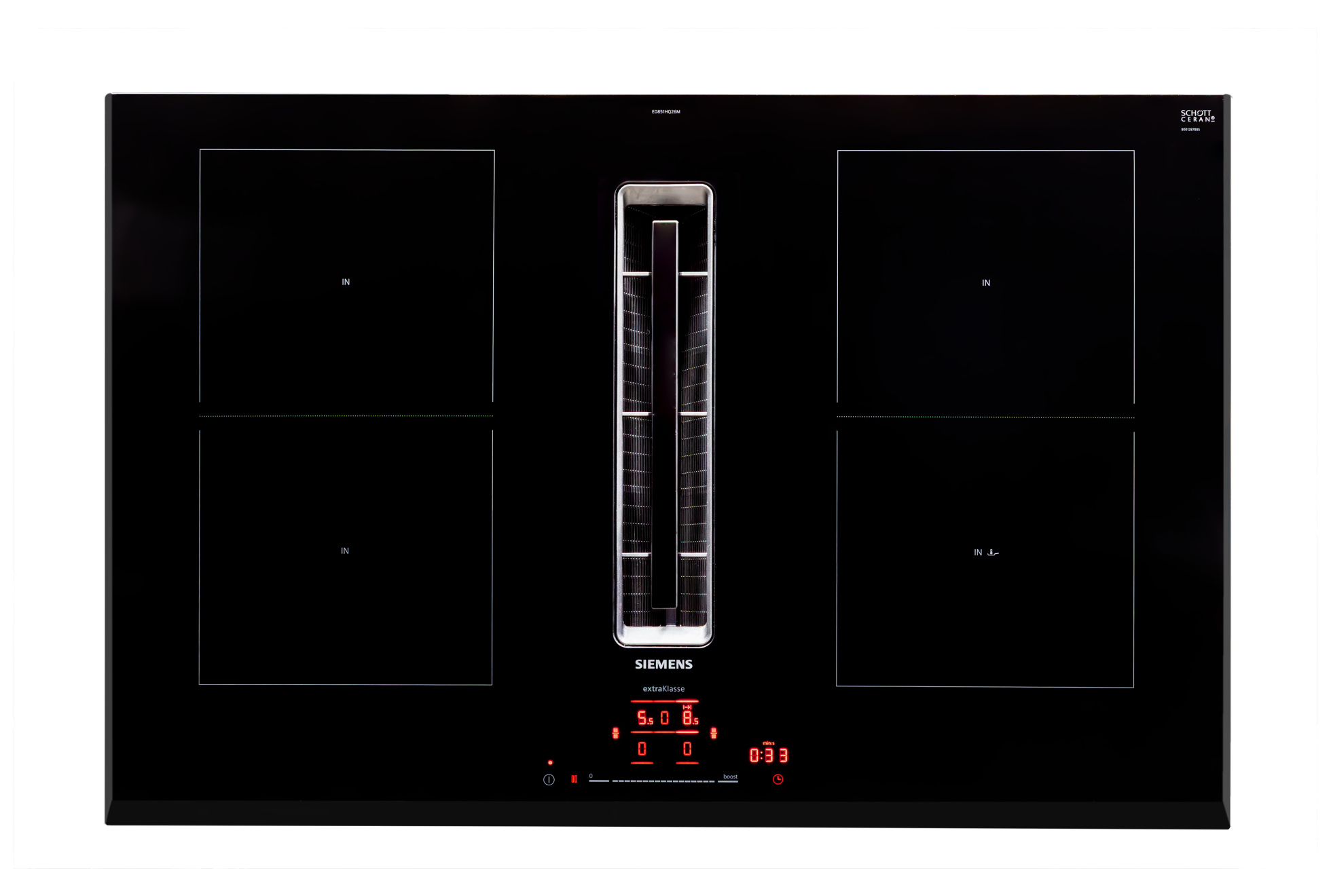 Siemens iQ500 ED731FQ15E - 70cm Zwart Inbouw Inductiekookplaat met Afzuiging reviews | | Kookplaten