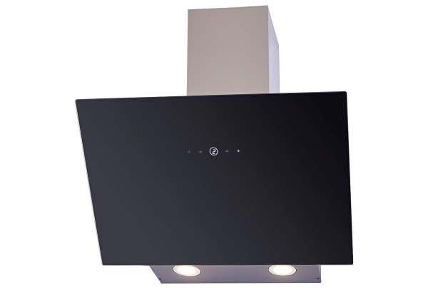 Bomann DU 7608 afzuigkap 60 cm breed, stille afzuigkap van roestvrij staal, afvoerlucht, circulatie, afzuiging: 339 m³/h, wandkap/wandkap incl. 2 filters, met LED-verlichting, zwart
